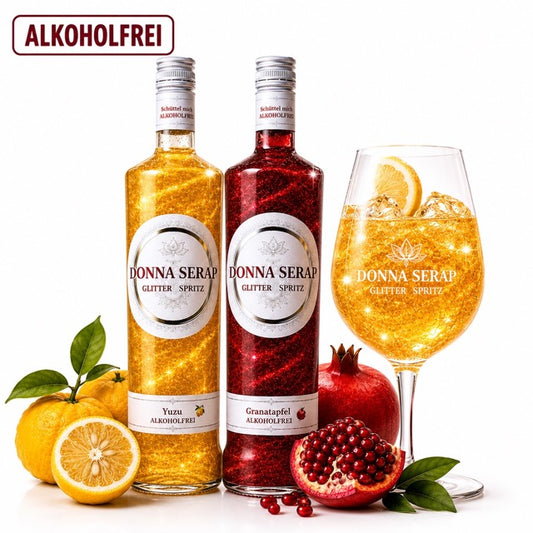 Glitter Spritz zwei Sorten: Granatapfel / Yuzu, 700 ML