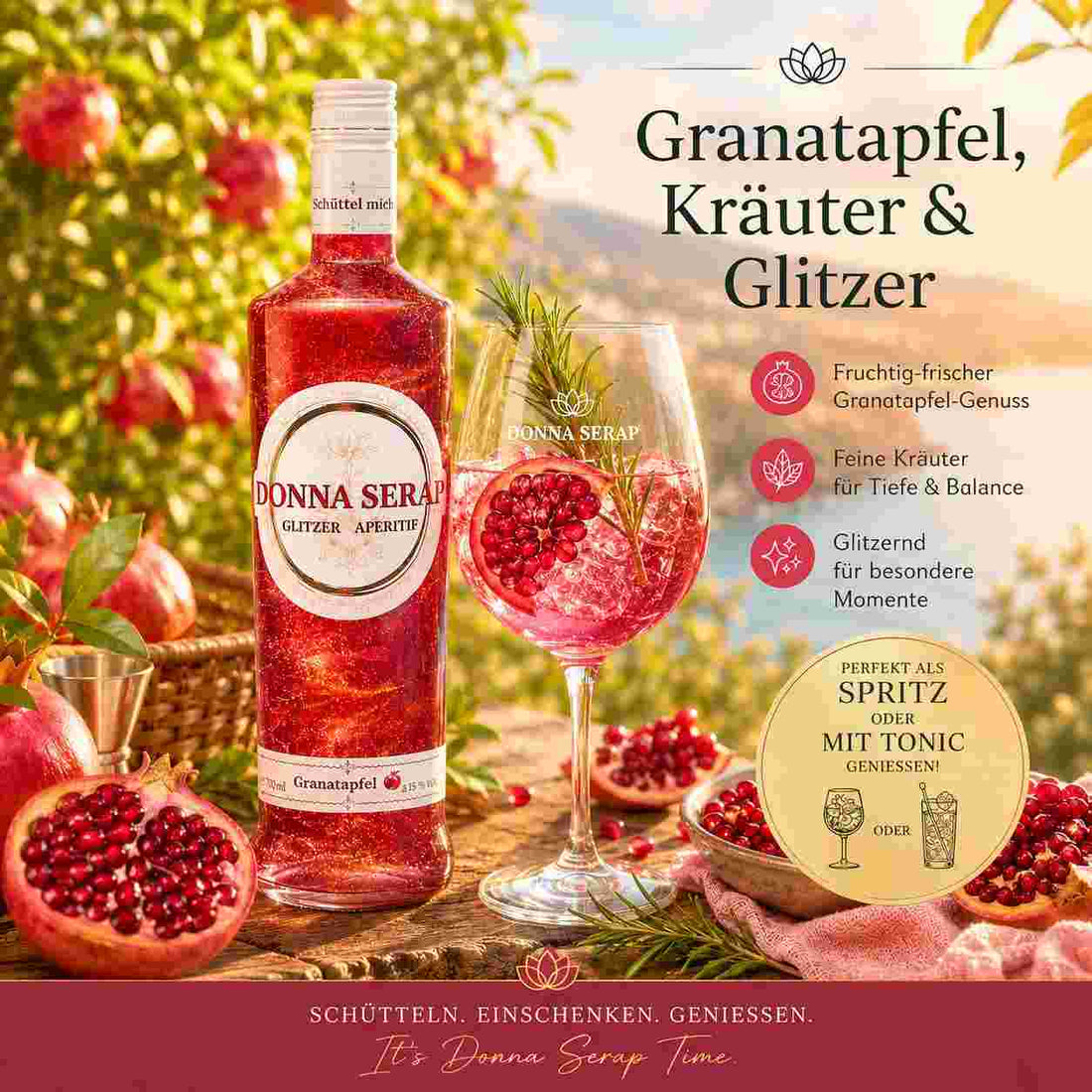 Donna Serap Granatapfel Spritz Geschmack