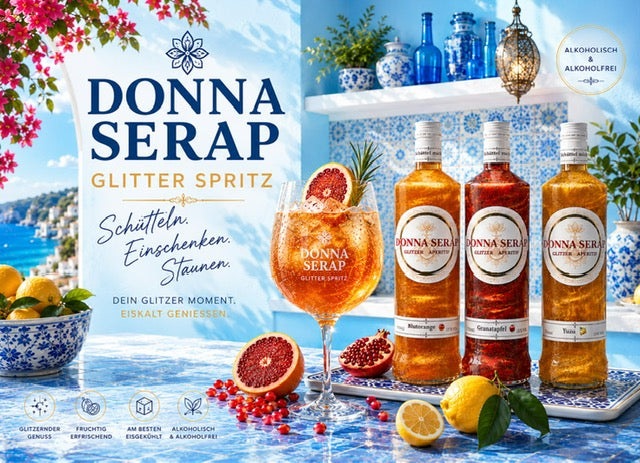 Glitter Spritz, Alkoholfreier Aperitivo, Sommer Drink, Alkoholfreier Spritz.
