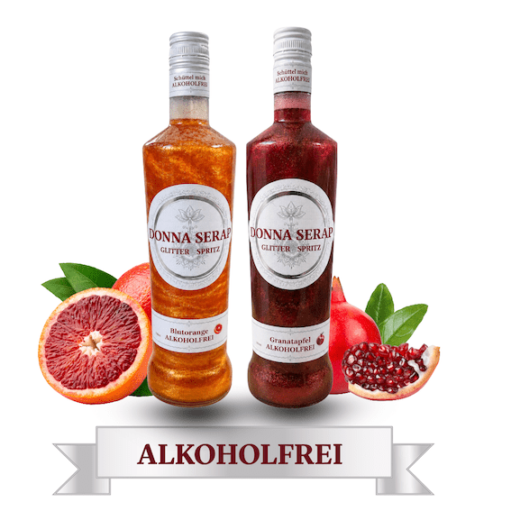 Spritz, Aperitif, Aperitivo, Glitzer Spritz, glitter Sprit, Donna Serap, Alkoholfrei 