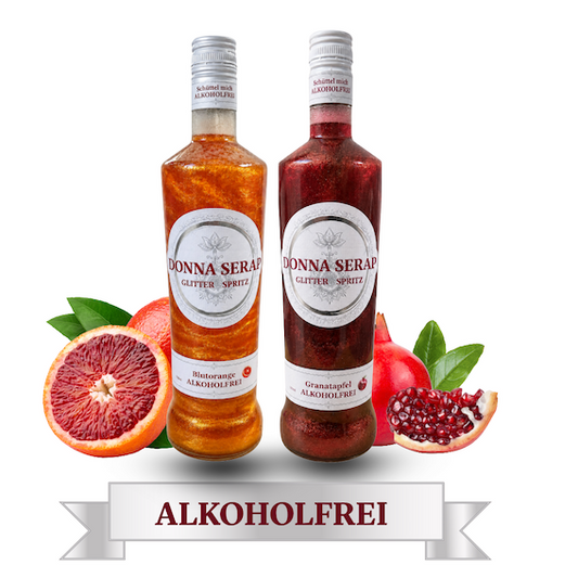 Spritz, Aperitif, Aperitivo, Glitzer Spritz, glitter Sprit, Donna Serap, Alkoholfrei 