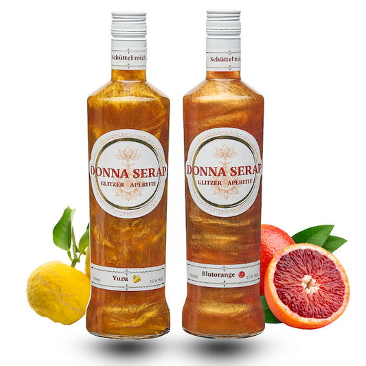 Spritz, Aperitif, Aperitivo, Glitzer Spritz, glitter Sprit, Donna Serap, aperol, campari.