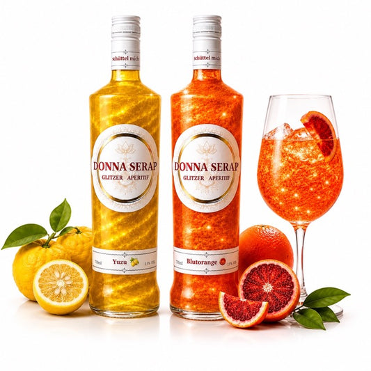 Glitter Spritz zwei Sorten: Blutorange / Yuzu, 700 ML