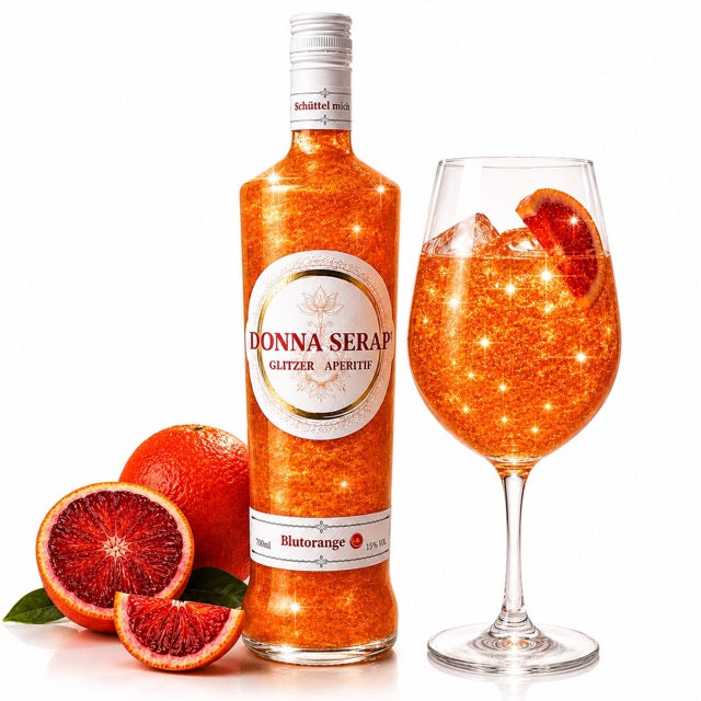 Donna Serap Glitter Spritz Blutorange - Glitzer peritif mit Blutorange