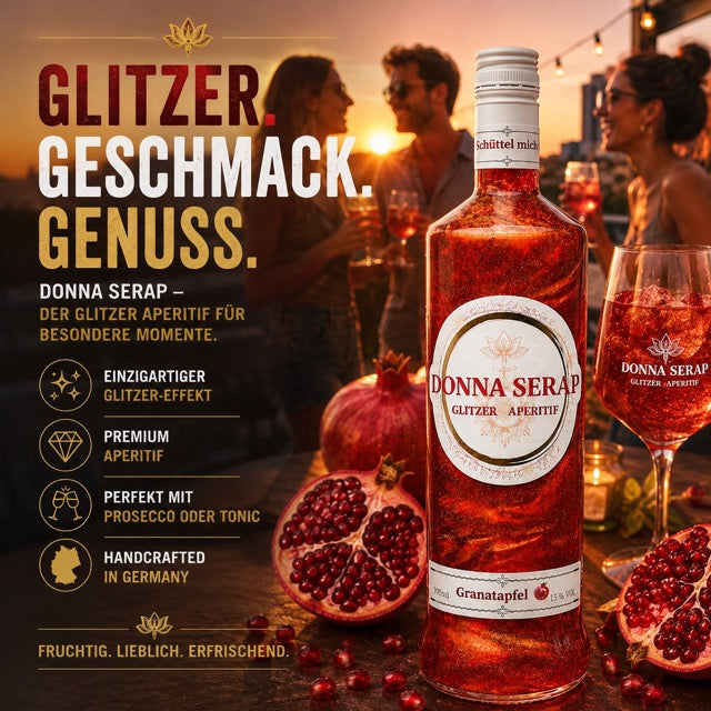 Donna Serap Glitter Spritz Granatapfel – fruchtiger Glitzer Aperitif