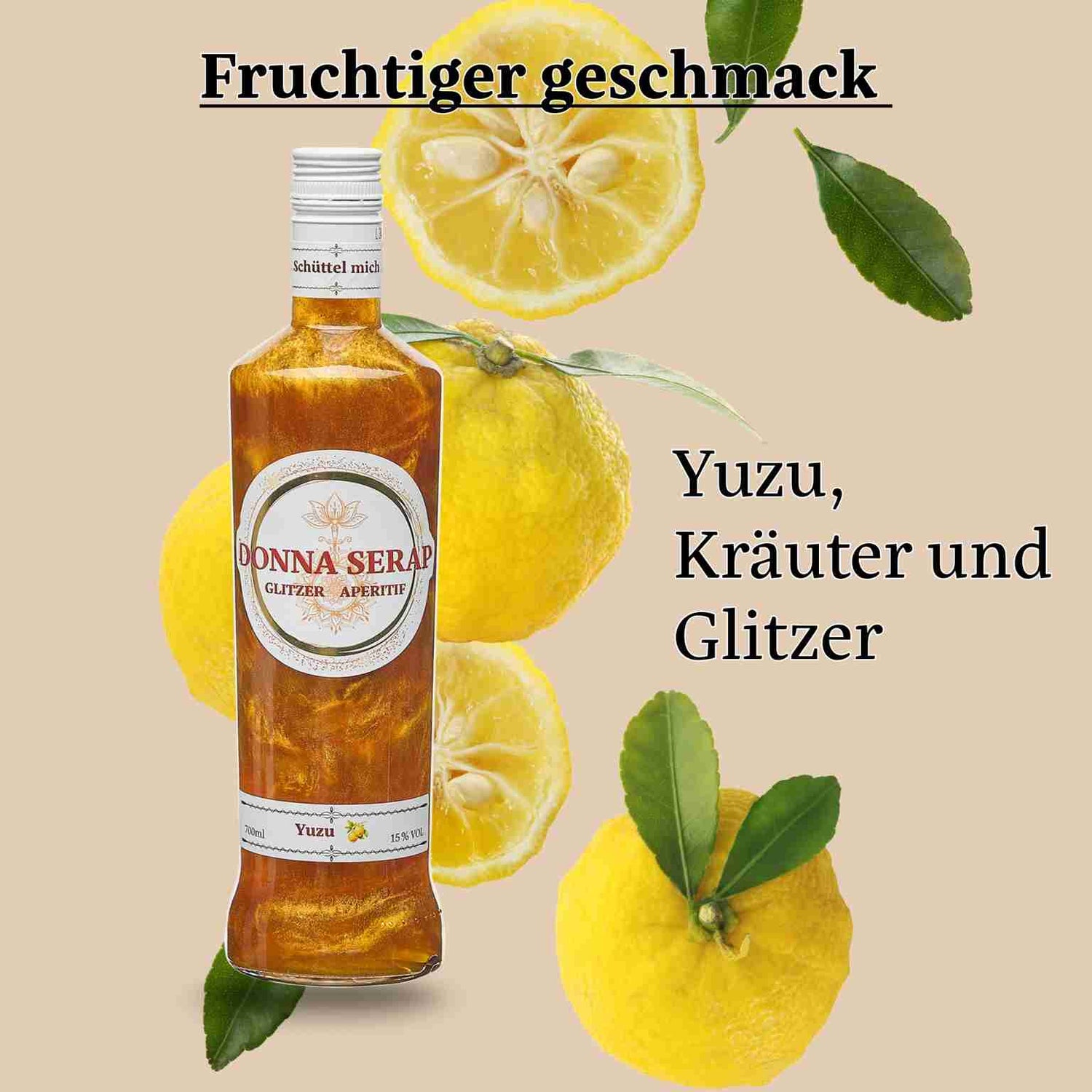 Spritz, Aperitif, Aperitivo, Glitzer Spritz, glitter Spritz, Donna Serap, Granatapfel, Yuzu, aperol, Blutorange,